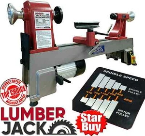 Heavy Duty Woodturning Lathe Cast Iron Bed 5 Speed 230V Lumberjack Bench Top - Picture 1 of 11