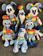 Disney Rainbow Pride Mickey Minnie Pluto Goofy Donald Daisy Plush Sparkle