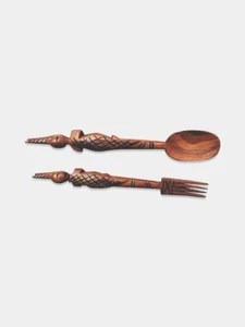 Crocodile Design Wooden Salad Servers - Picture 1 of 1