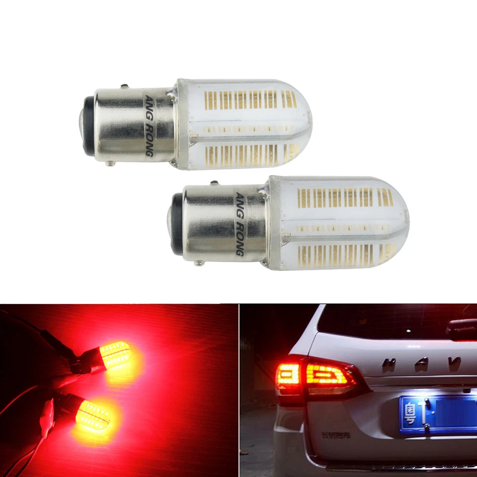 1 Pair 12v 380 P21/5w Bay15d 1157 LED COB Reverse Tail Stop Brake Light Lamp Red