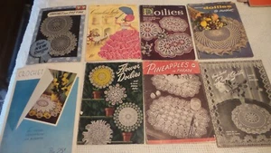 Lote de 8 LIBROS DE PATRONES DE CROCHET de colección Doilies, tatuajes, piñas - Imagen 1 de 9