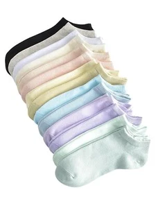 Women's 6 Pairs Basic Solid Ankle Socks Set Low Cut Breathable Socks Sports C... - Picture 1 of 7