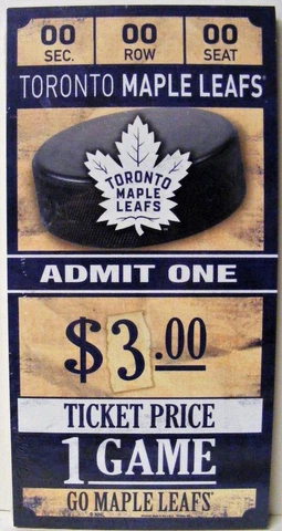 TORONTO MAPLE LEAFS NHL HOCKEY VINTAGE GAME TICKET WOOD SIGN NEW SEALED Cover