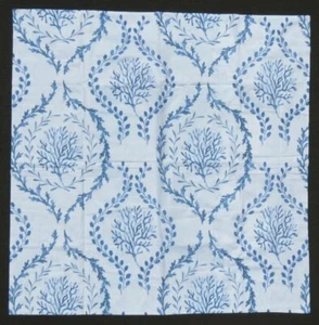 NEU WILLIAMS SONOMA Kissenhülle weiß blau Koralle Ranken bedruckt Kissenbezug EURO oder KING - Bild 1 von 3