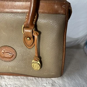 DOONEY & BOURKE Vintage Satchel British Tan & Taupe AWL Leder Handtasche - Bild 1 von 23