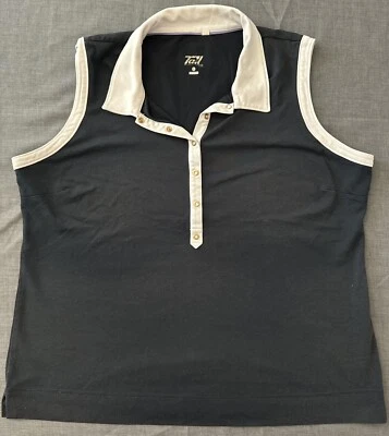 Tail Tank Women’s XL Navy With White Trim Sleeveless Collared Tank - Image 1 of 4