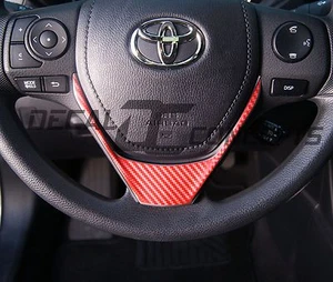2014-2016 Corolla RED Carbon Fiber Steering Wheel Accent Decal Cover Wrap Toyota - Picture 1 of 3