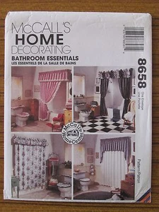 McCALL'S PATTERN - 8658 HOME DECORATING CURTAINS BATHROOM ESSENTIALS UNCUT - Picture 1 of 2