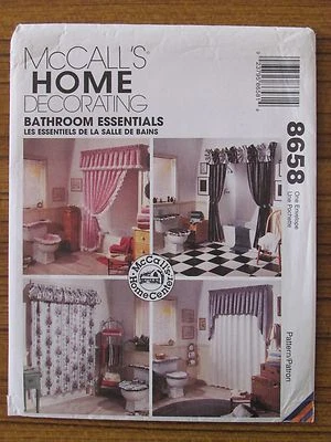 McCALL'S PATTERN - 8658 HOME DECORATING CURTAINS BATHROOM ESSENTIALS UNCUT - Image 1 of 2