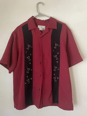 Cezani Red Mens Camp Shirt Medium Vintage - Image 1 of 3