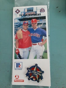 1994 Texas Rangers All-Star Game Pin Baseball Will Clark Ivan Rodriguez  - Picture 1 of 12