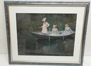 Claude Monet BILD Kunstdruck, Das Boot in Giverny, Gerahmt, Hca 45 cm x L 55 cm - Bild 1 von 2