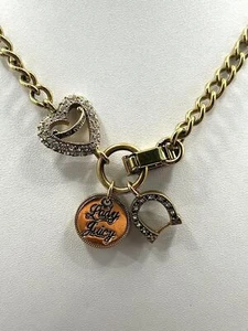 Vtg Juicy Couture Horseshoe Charm Gold Tone Ladies Lucky Choker Necklace (16") - Picture 1 of 3