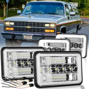 Faros de haz alto/bajo H4668 4x6" para Chevrolet R2500 C10 Suburban 1989-1991 4 piezas - Imagen 1 de 16