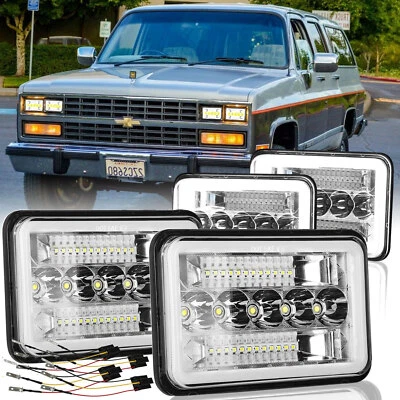 Faros de haz alto/bajo H4668 4x6" para Chevrolet R2500 C10 Suburban 1989-1991 4 piezas Foto 1 de 4