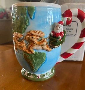 Vintage Santa Porcelain Mug Omnibus Christmas Globe Huge Mug BRAND NEW w/its box - Picture 1 of 3