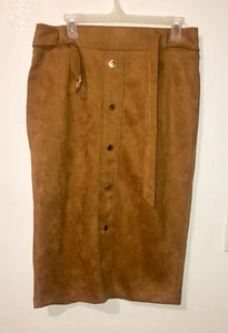 Marc New York Caramel Golden Women’s Size M Pencil Skirt Belted - Picture 1 of 9