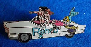 LAS VEGAS REHAB BIKINI GIRLS & BLONDE MERMAID CADILLAC CAR Hard Rock Cafe PIN - Picture 1 of 1