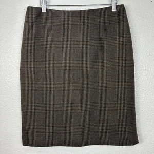Gonna vintage Ralph Lauren viola etichetta donna taglia 6 cashmere marrone a quadri preppy - Foto 1 di 9