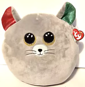 TY Squish-A-Boos - Chipper Mouse 10” - Grey, Red & Green Sparkle Ears - NWTGs - Picture 1 of 5