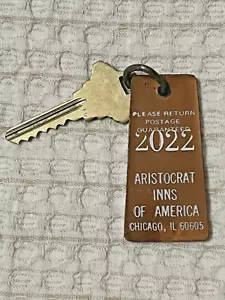 Vintage ARISTOCRAT INNS OF AMERICA Chicago, IL Room Key Fob & Key for Rm #2022 - Picture 1 of 2