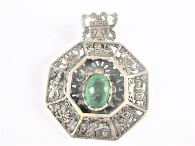 Ciondolo IN Argento 925 Con Malachite, 10,96 G - Immagine 1 di 3