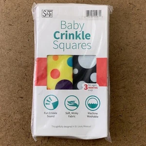 S&T Inc Baby 3 Months & Up Colorful 6" X 6" Crinkle Square Sensory Toys NWT - Picture 1 of 4
