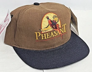 Pheasant Cowboy Ranch Hunter  Farms Brown Buckle Strapback Hat Cap Adult USA - Picture 1 of 7