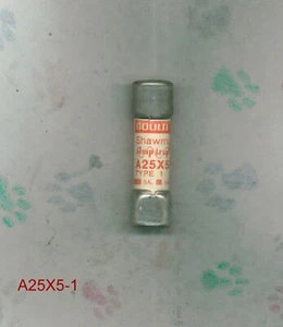 GOULD A25X5-1  FUSE  5 AMP 250 VOLT FAST ACTING FUSE  TYPE 1(NIB) - Picture 1 of 2