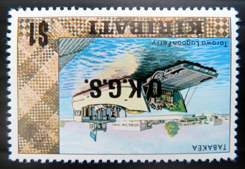 KIRIBATI 1981 $1 Ship OFFICIAL INV/WMK SG08w Cat £32 U/M NEW LOWER PRICE BN 774 Cover