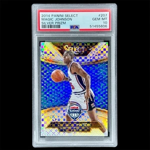 Magic Johnson 2014-15 Panini Select USA Basketball Silver PSA 10 GEM MINT 🔥 - Picture 1 of 2