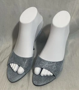 Mula Jeffrey Campbell Azul “Piel de Serpiente” Cuero Tacón Talla 6 ¡Nueva Sin Caja! - Imagen 1 de 11
