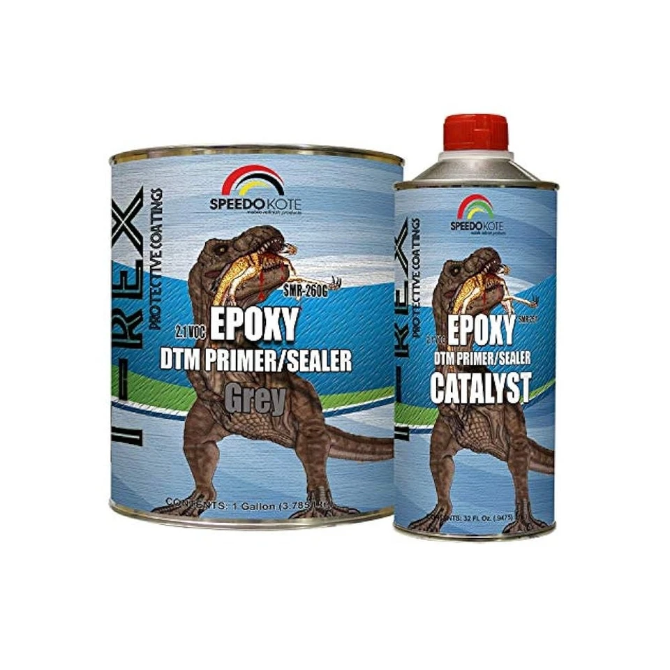 Speedokote Epoxy Fast Dry 2.1 Low VOC DTM Primer and Sealer Gray Gallon Kit SMR-260G/261