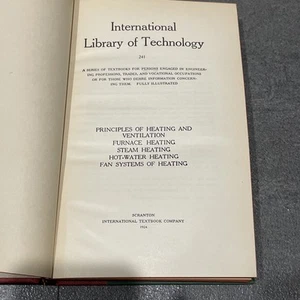 International Library Of Technology Heating Ventilation 241 1924 - Picture 1 of 6