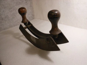 Großes altes Doppel -Wiegemesser Kräutermesser mit Holzgriffen  - Gußstahl 11 - Bild 1 von 6