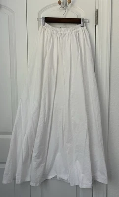 White Cotton Dress Skirt Slip Petticoat Full Long Victorian Renaissance XS S - Image 1 of 4