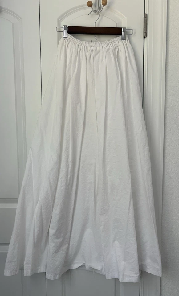 White Cotton Dress Skirt Slip Petticoat Full Long Victorian Renaissance XS S - Image 1 of 4