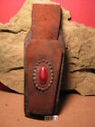 Old Kids Leather Toy Holster with Huge Red Stone & Concha