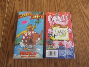 LOT OF TWO NEW SEALED VHS TAPES WONDER TOONS BABY HUEY  FELIX THE CAT - Picture 1 of 4