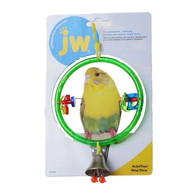 JW PET JW Insight Clear Ring Bird Perch Swing for Parakeets Budgies Finches Small Birds