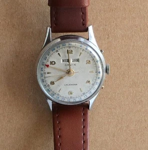 VINTAGE ORVIN 3 POINTER CALENDAR WRISTWATCH 1950's - Picture 1 of 8