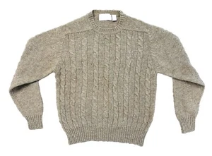 FREEMANTLE 100 % Shetlandwolle Pullover Herren Medium Grobstrick Zopfmuster Rundhalsausschnitt - Bild 1 von 8