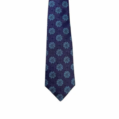 Corbata Turnbull & Asser Jacquard Floral Estampado Seda TY2250, Púrpura/Turquesa Foto 1 de 2