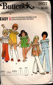 Butterick Pattern 3077 Girls Dress , Top and Pants Sizes 12 - Picture 1 of 2