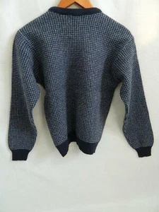 Mens Heavy 100% Merino Wool Blue Sweater Size S Made in Italy - Lord&Taylor - Picture 1 of 4