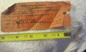 1946 Ontario Canada non resident hunting moose shipping ,license,Vintage rare - Picture 1 of 2