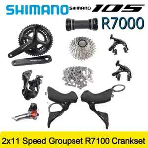 Shimano 105 R7000 2x11 Speed Road Bike Full Groupset R7100 Crank Rim Shift Brake - Picture 1 of 20