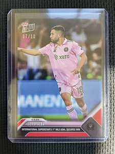 2023 Topps Now MLS 191 JORDI ALBA SCORES 1ST GOAL INTER MIAMI CF 7/10 Red