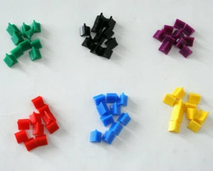 Risk & Castle Risk 1990 Board Game Parts - 10 Single Army Pieces of all 6 Colors - Picture 1 of 2