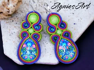 Ohrringe Technik soutache Kunsthandwerk , - Bild 1 von 9